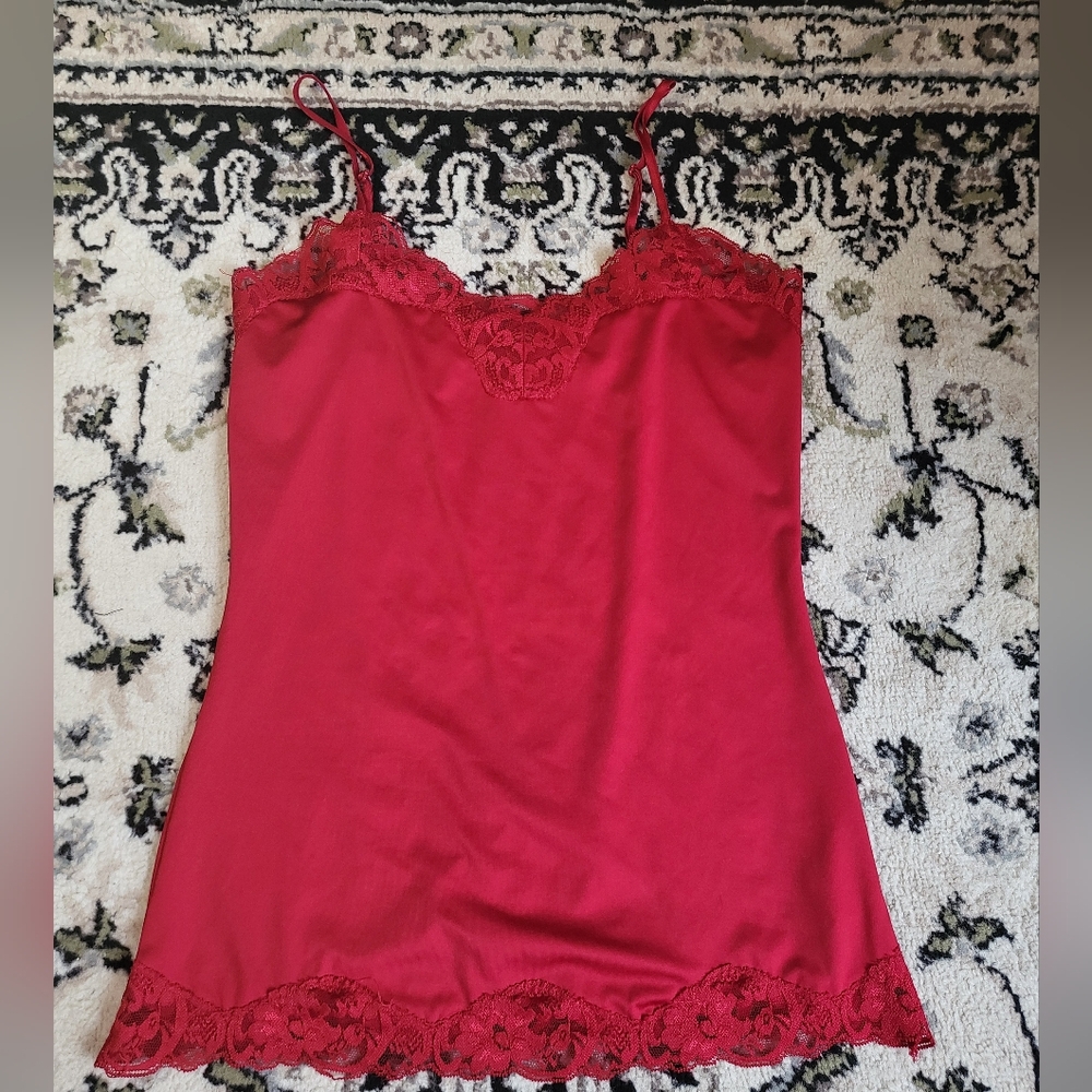 Red Lace Trim Tank